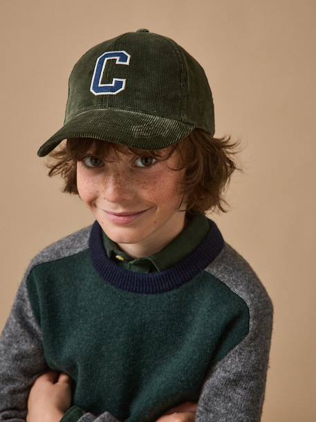 Casquette en velours adulte et enfant Kaki 1 - vertbaudet enfant 