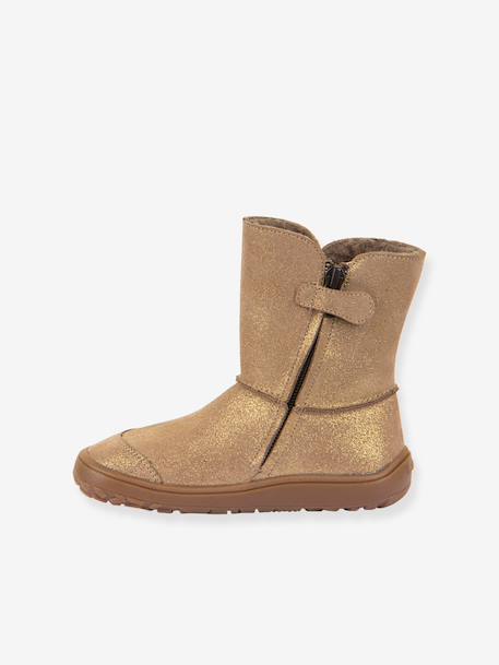 Bottes pieds nus enfants BAREFOOT TEX SUEDE Froddo bordeaux+gris+noir+or 22 - vertbaudet enfant 