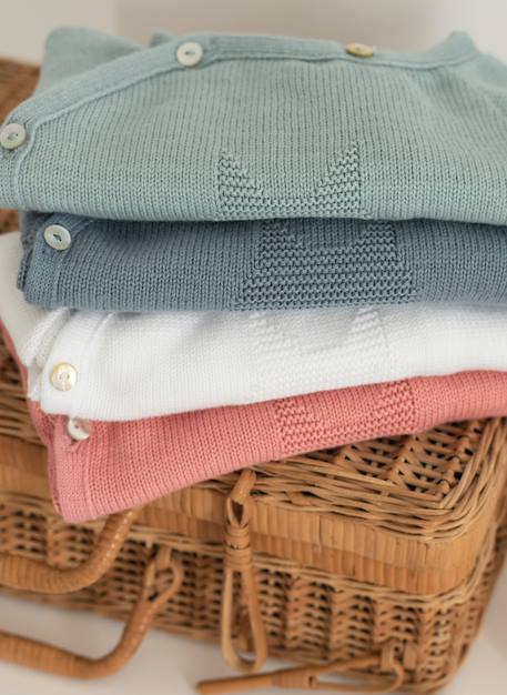 Brassière en coton bébé Blanc+Bleu danube+Bleu orage+Bouton de rose 1 - vertbaudet enfant 
