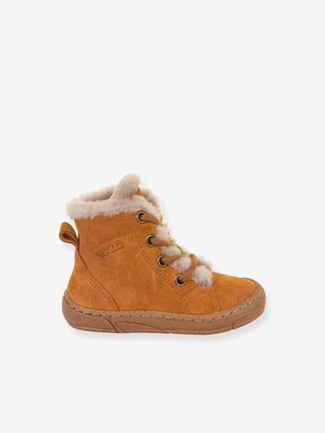 Bottes enfants MINNI SUEDE LACES Froddo caramel+vieux rose 2 - vertbaudet enfant 