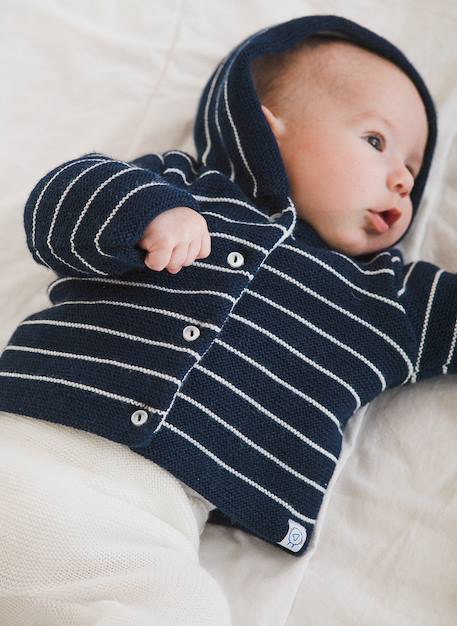 Manteau en tricot bébé Curry+Ecru rayé marine+Marine rayé écru+Pétunia 7 - vertbaudet enfant 