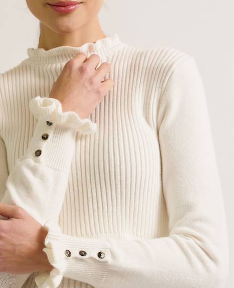 Pull de grossesse et allaitement dorothée Ivoire+Taupe 2 - vertbaudet enfant 