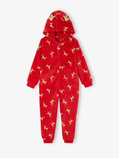 Combinaison de nuit Noël fille à capuche rouge 4 - vertbaudet enfant 