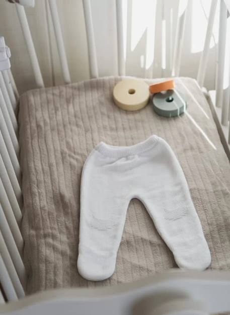 Pantalon à pieds en coton bébé Blanc+Bleu danube+Bleu orage+Bouton de rose 1 - vertbaudet enfant 