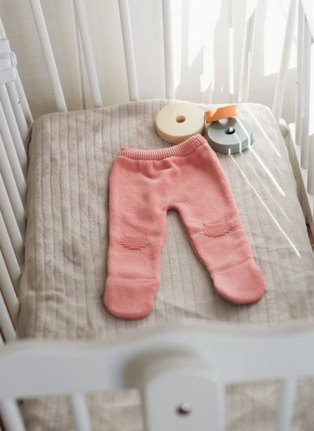 Pantalon à pieds en coton bébé Blanc+Bleu danube+Bleu orage+Bouton de rose 10 - vertbaudet enfant 
