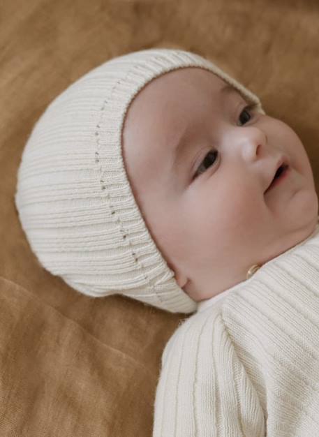 Bonnet en laine bébé Bleu clair+Écru+Rose perle 3 - vertbaudet enfant 