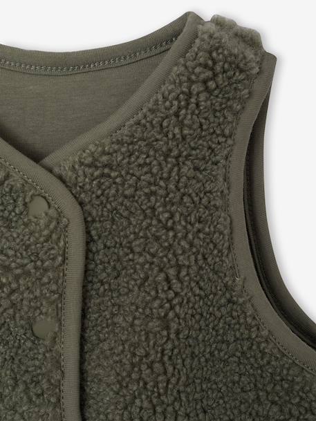 Gilet bébé sherpa à pressions vert 3 - vertbaudet enfant 