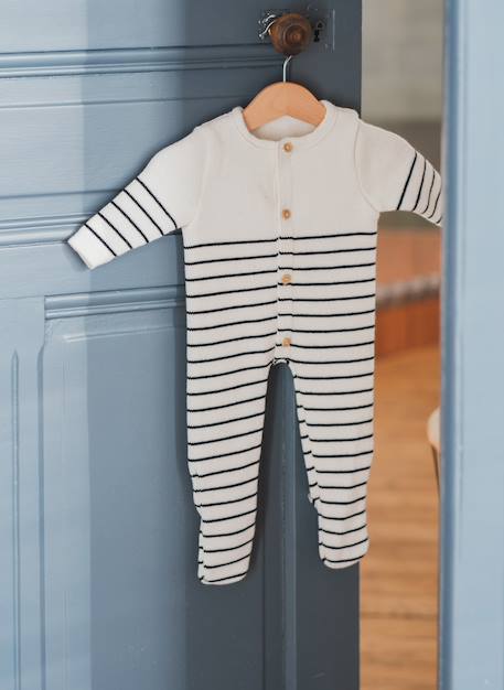 Bébé-Salopette, combinaison-Combinaison à pieds en laine bébé