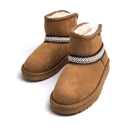 Bottines filles textile sans fermeture- ouverts Brown 4 - vertbaudet enfant 