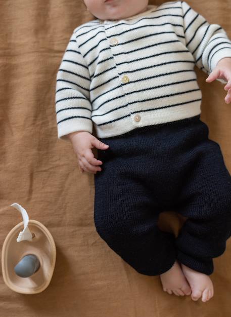 Pantalon bébé en laine Blanc+Bleu clair+Ecru+Ecru rayé bleu marine+Marine+Rose perle 10 - vertbaudet enfant 