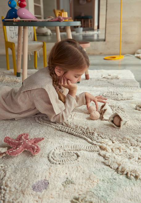 Tapis enfant lavable en coton seabed Naturel, fil rugcycled 4 - vertbaudet enfant 