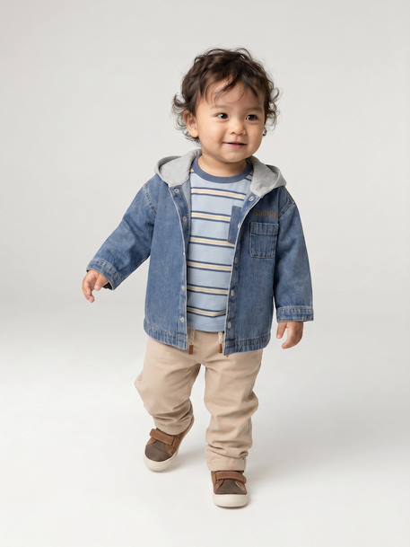 Chemise bébé personnalisable en denim avec capuche stone 12 - vertbaudet enfant 