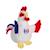 Peluche coq bleu, blanc, rouge fff Football - 25 cm Blanc 3 - vertbaudet enfant 