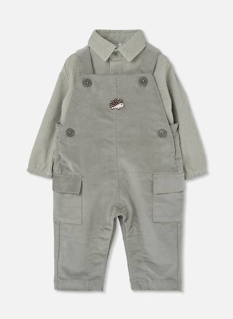 Ensemble bébé maille avec broderie hérisson Vert 2 - vertbaudet enfant 