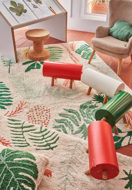 Tapis enfant lavable en coton botanic plants Bleu sauge, bleu vintage+Naturel, vert, moutarde, terracotta+Olive, rose, châtaigne, doré, naturel 7 - vertbaudet enfant 