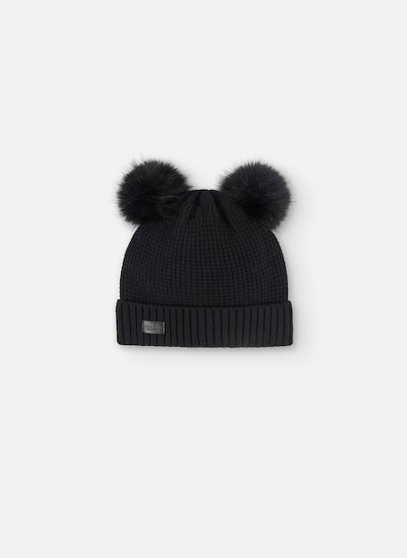 Bonnet avec pompons Noir 1 - vertbaudet enfant 