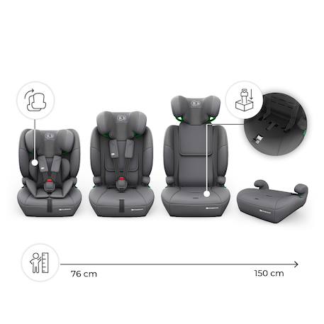 Siège auto enfant COMFORT UP 2 PLUS i-Size 76-150cm 3-en-1 air flow housse amovible ceinture 3 points sans isofix Beige+Blue+Gris+Noir+Vert 16 - vertbaudet enfant 