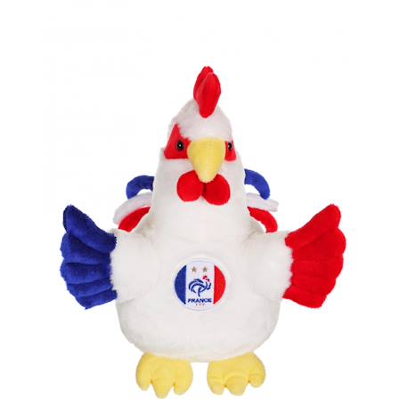 Peluche coq bleu, blanc, rouge fff Football - 25 cm Blanc 1 - vertbaudet enfant 