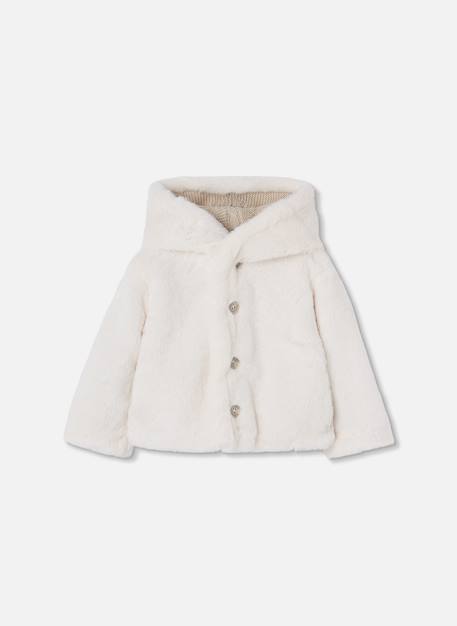 Veste bébé en maille réversible à capuche Beige 2 - vertbaudet enfant 