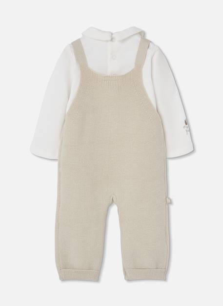 Ensemble bébé garçon en maille avec petit chien Beige 2 - vertbaudet enfant 