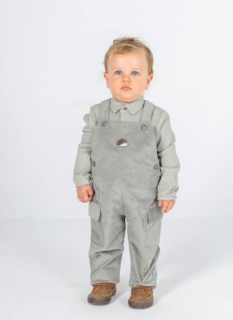 Ensemble bébé maille avec broderie hérisson Vert 1 - vertbaudet enfant 