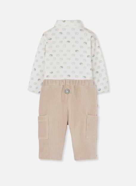 Ensemble bébé garçon en maille imprimé hérissons Beige 2 - vertbaudet enfant 