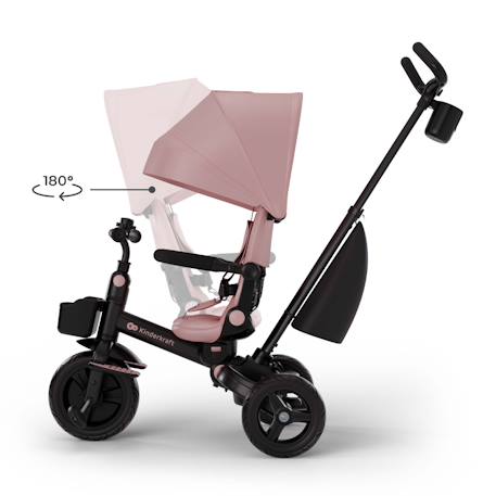 Tricycle AVEO 2 PLUS Évolutif 6 Configurations avec Siège 360° CLICK&TWIST, Position Allongée et Pliage Rapide Beige+Gris+Rose+Vert 16 - vertbaudet enfant 