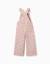 Salopette en sergé à jambe large avec motif floral Rose clair 2 - vertbaudet enfant 