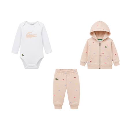 Pack jogg + body+ t bébé en coton Rose clair 1 - vertbaudet enfant 
