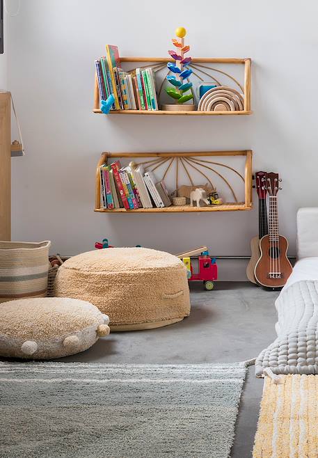 Pouf enfant en coton chill Miel 1 - vertbaudet enfant 