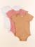 Lot de 3 bodies en coton - 24 mois Marron, rose 1 - vertbaudet enfant 