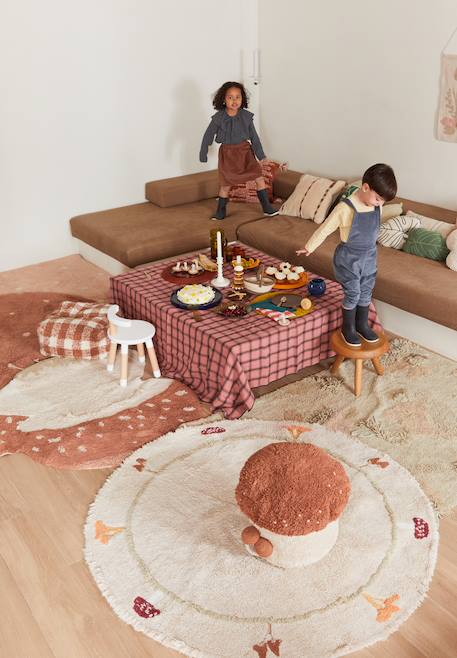 Tapis enfant lavable en coton chanterelle Accessoires : vert, rouge, bleu, miel 4 - vertbaudet enfant 