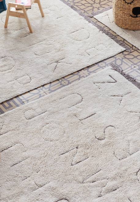 Tapis enfant lavable en coton rugcycled abc Naturel+Naturel, olive 9 - vertbaudet enfant 