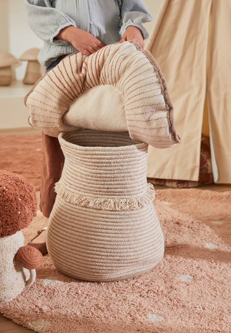 Panier enfant en coton giant mushroom Naturel, marron clair 1 - vertbaudet enfant 