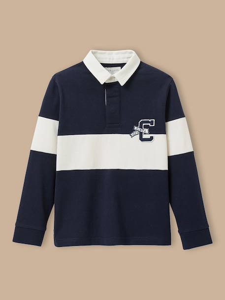 Polo rugby colorblock garçon Marine 1 - vertbaudet enfant 
