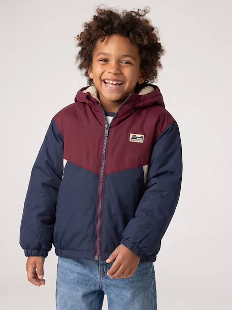 Blouson à capuche garçon bordeaux 1 - vertbaudet enfant 
