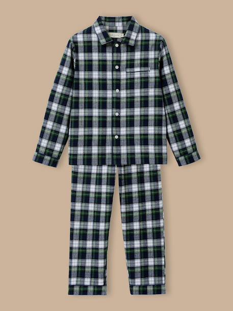 Pyjama garçon à carreaux Carreaux ecossais vert 1 - vertbaudet enfant 