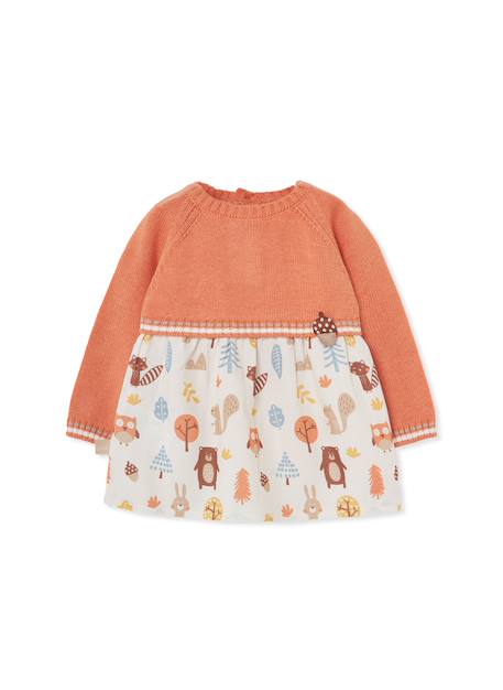 Robe bébé imprimée animaux de la forêt Orange 1 - vertbaudet enfant 
