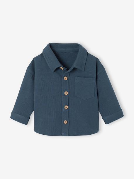 Surchemise bébé garçon manches longues bleu canard 1 - vertbaudet enfant 