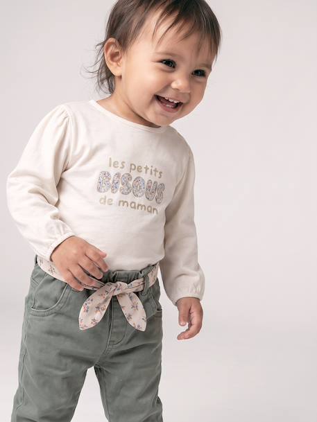 T-shirt manches longues bébé fille écru 2 - vertbaudet enfant 