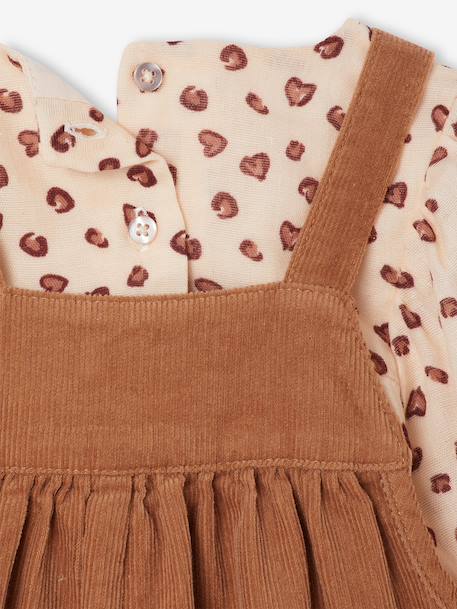 Ensemble blouse et salopette velours bébé fille bleu céleste+noisette 15 - vertbaudet enfant 