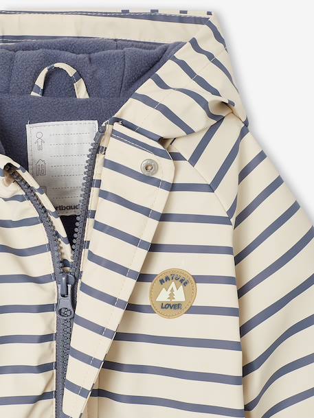 Combinaison à capuche anti-pluie bébé doublée maille polaire bleu nuit+sable+vert sauge 9 - vertbaudet enfant 