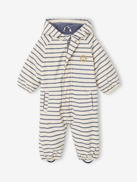Combinaison à capuche anti-pluie bébé doublée maille polaire bleu nuit+sable+vert sauge 7 - vertbaudet enfant 
