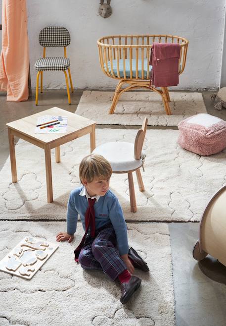 Tapis enfant lavable en coton rugcycled clouds Naturel, fil rugcycled 3 - vertbaudet enfant 
