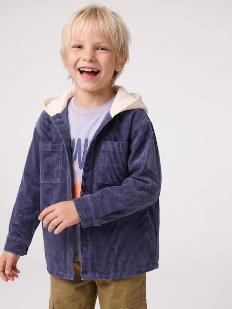 Chemise à capuche garçon bleu foncé 1 - vertbaudet enfant 
