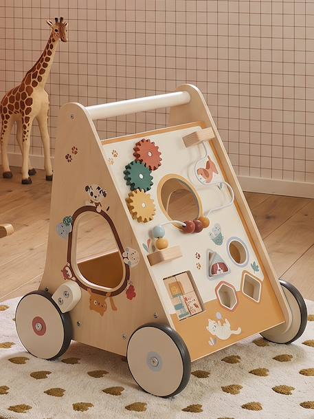 Chariot de marche avec freins en bois FSC® Big Family+Les Amis De La Foret+Savania+Tanzanie 1 - vertbaudet enfant 