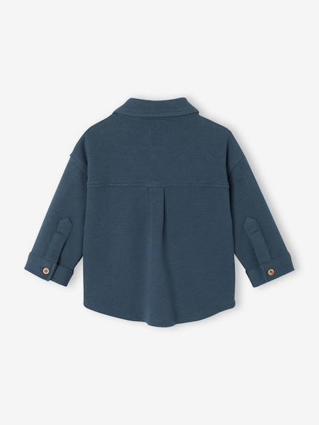 Surchemise bébé garçon manches longues bleu canard 2 - vertbaudet enfant 