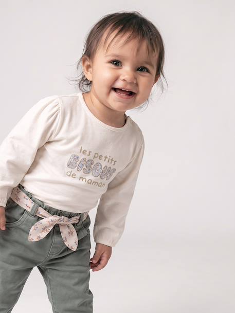 T-shirt manches longues bébé fille écru 1 - vertbaudet enfant 