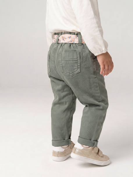 Pantalon paperbag bébé fille VERT MOYEN UNI 7 - vertbaudet enfant 
