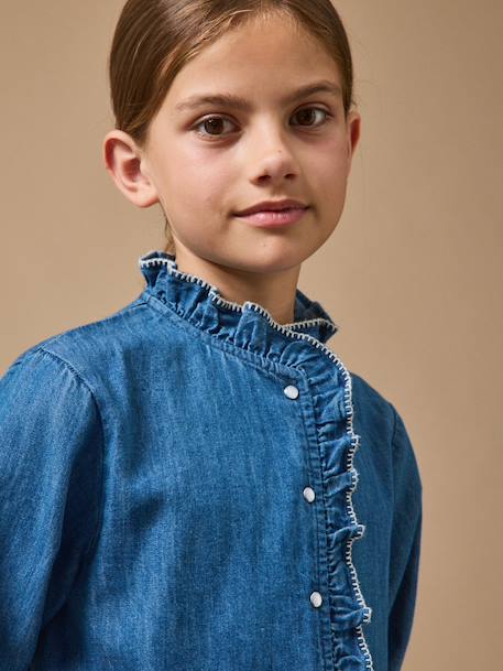 Robe en denim fille Denim bleu 3 - vertbaudet enfant 